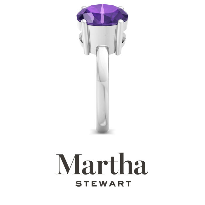 Martha Stewart 3 3/4 Carat Amethyst Two Stone Ring In Sterling Silver