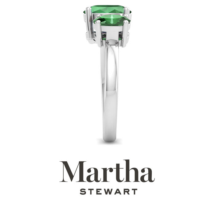 Martha Stewart 2 3/4 Carat Emerald Two Stone Ring In Sterling Silver