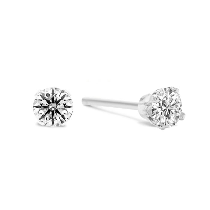 Estate Jewelry 1/2 Carat Natural Diamond Stud Earrings and Necklace. Fiery Diamonds Mounted In 14K White Gold