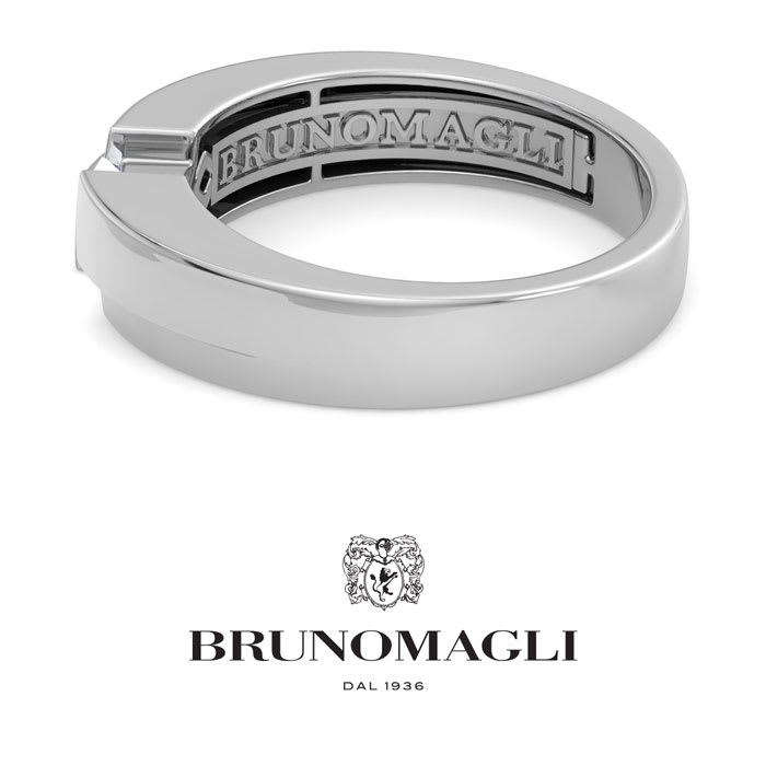 Bruno Magli Mens 1/2 Carat Princess Cut Lab Grown Diamond Floating Solitaire Ring In Sterling Silver