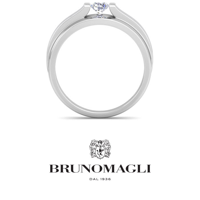 Bruno Magli Mens 1/3 Carat Round Shape Lab Grown Diamond Solitaire Ring In Sterling Silver