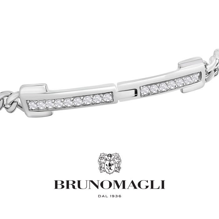Bruno Magli Mens Pietro 1/2 Carat Lab Grown Diamond Bracelet In Sterling Silver, 8 Inches