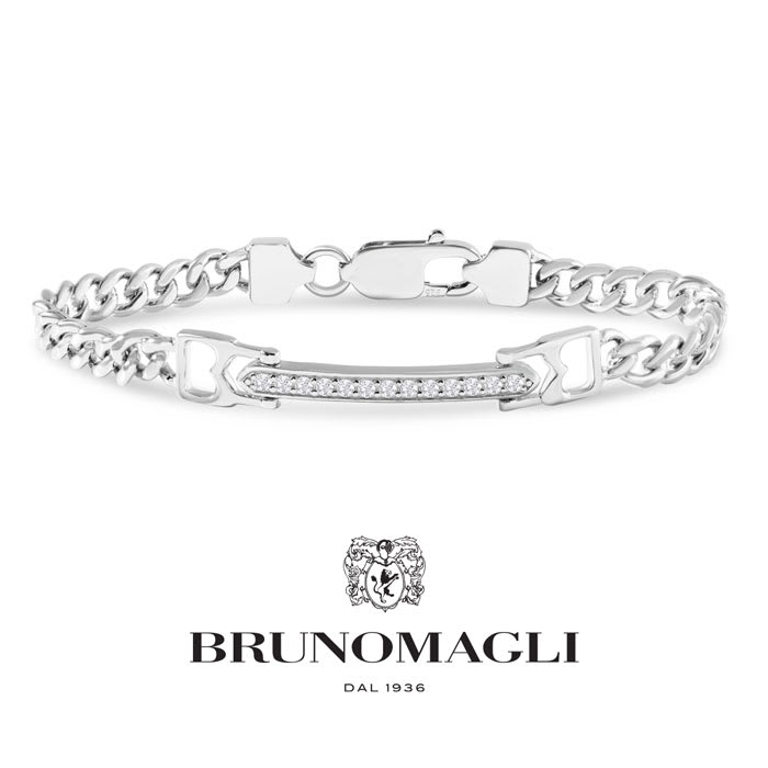Bruno Magli Mens Daniele 1/3 Carat Lab Grown Diamond Bracelet In Sterling Silver, 8 Inches