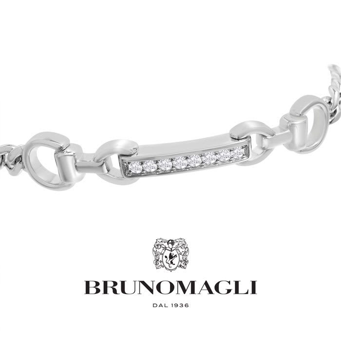 Bruno Magli Mens Filippo 1/4 Carat Lab Grown Diamond Bracelet In Sterling Silver, 8 Inches