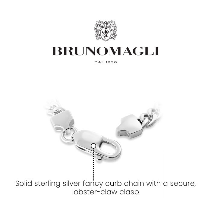 Bruno Magli Mens Emanuele 1/3 Carat Lab Grown Diamond Bracelet In Sterling Silver, 8 Inches