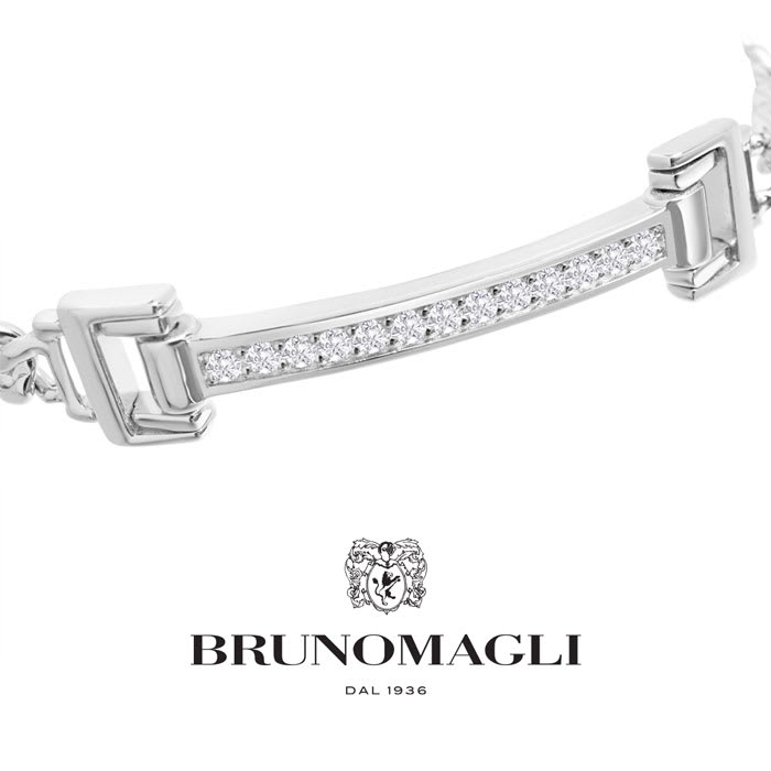 Bruno Magli Mens Emanuele 1/3 Carat Lab Grown Diamond Bracelet In Sterling Silver, 8 Inches