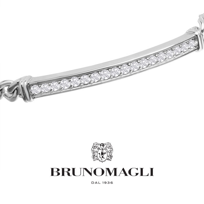 Bruno Magli Mens Domenico 1/2 Carat Lab Grown Diamond Bracelet In Sterling Silver, 8 Inches