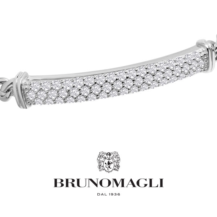Bruno Magli Mens Giuseppe 1 1/2 Carat Lab Grown Diamond Bracelet In Sterling Silver, 8 Inches