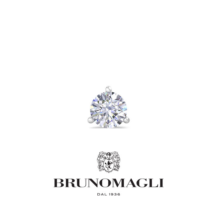 Bruno Magli Mens 1/2 Carat Lab Grown Diamond Martini Stud Earring In Sterling Silver