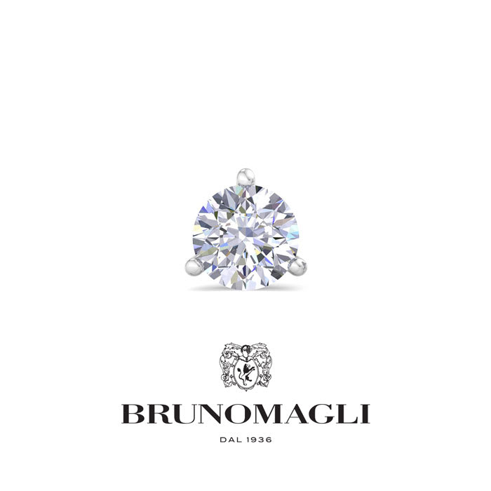 Bruno Magli Mens 1 Carat Lab Grown Diamond Martini Stud Earring In Sterling Silver