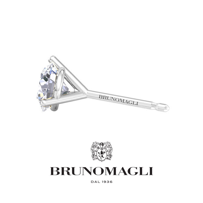 Bruno Magli Mens 1 Carat Lab Grown Diamond Martini Stud Earring In Sterling Silver