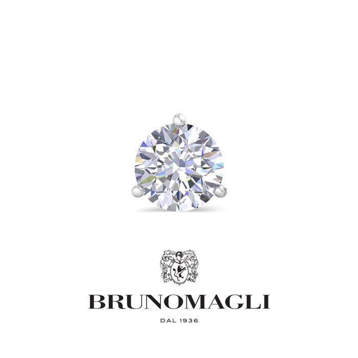 Bruno Magli Mens 1 1/2 Carat Lab Grown Diamond Martini Stud Earring In Sterling Silver