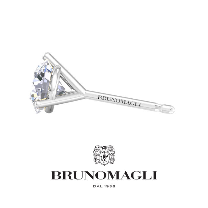 Bruno Magli Mens 1 1/2 Carat Lab Grown Diamond Martini Stud Earring In Sterling Silver