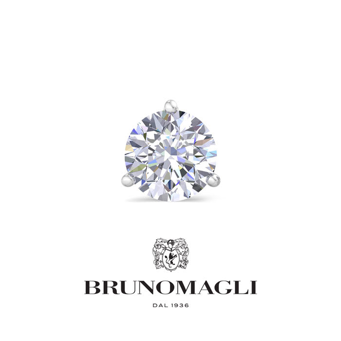 Bruno Magli Mens 2 Carat Lab Grown Diamond Martini Stud Earring In Sterling Silver