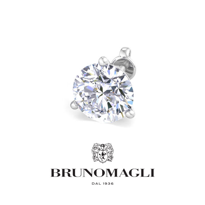 Bruno Magli Mens 2 Carat Lab Grown Diamond Martini Stud Earring In Sterling Silver