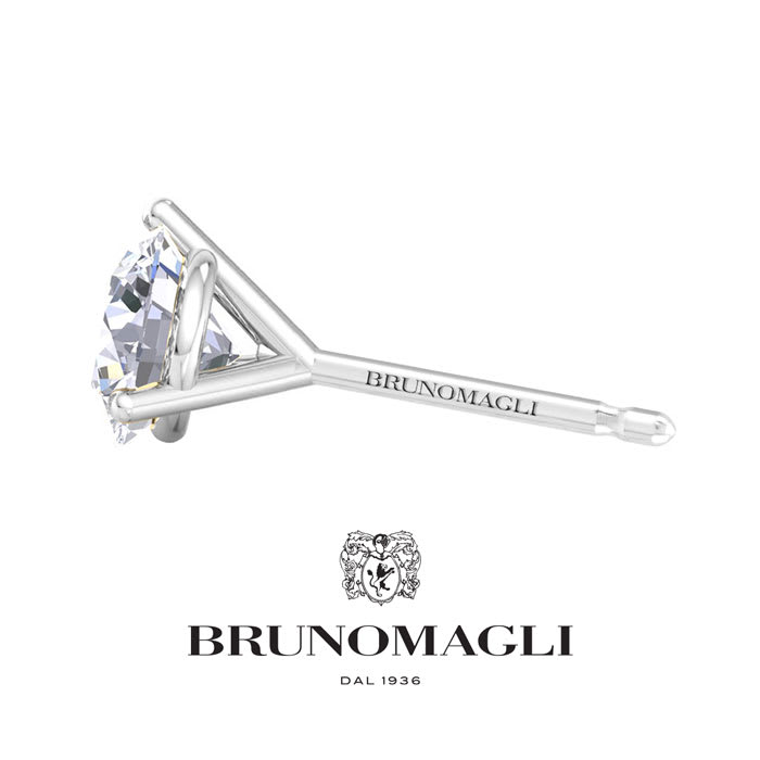 Bruno Magli Mens 3 Carat Lab Grown Diamond Martini Stud Earring In Sterling Silver