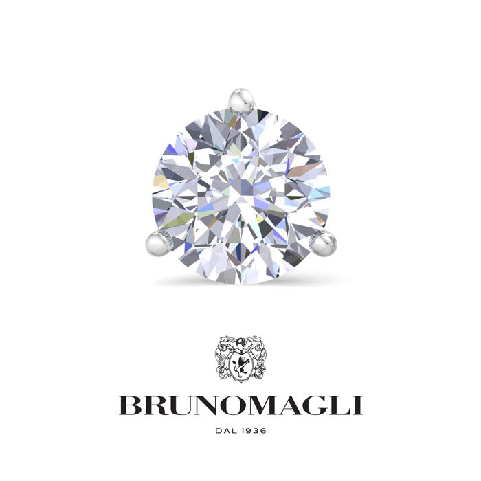 Bruno Magli Mens 5 Carat Lab Grown Diamond Martini Stud Earring In Sterling Silver