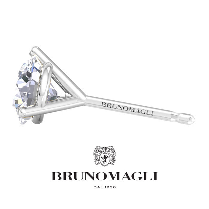 Bruno Magli Mens 5 Carat Lab Grown Diamond Martini Stud Earring In Sterling Silver