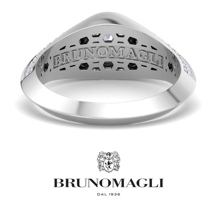 Bruno Magli Mens 1 1/2 Carat Round Shape Lab Grown Diamond Ring In Sterling Silver