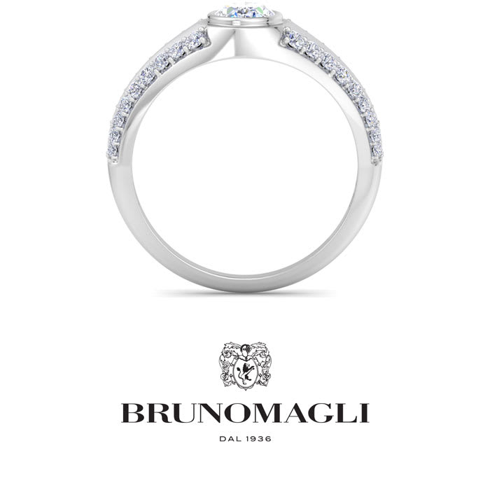 Bruno Magli Mens 1 1/2 Carat Oval Shape Lab Grown Diamond Ring In Sterling Silver