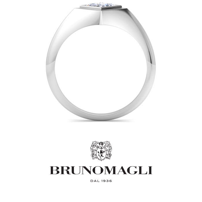 Bruno Magli Mens 1 Carat Princess Cut Lab Grown Diamond Solitaire Ring In Sterling Silver