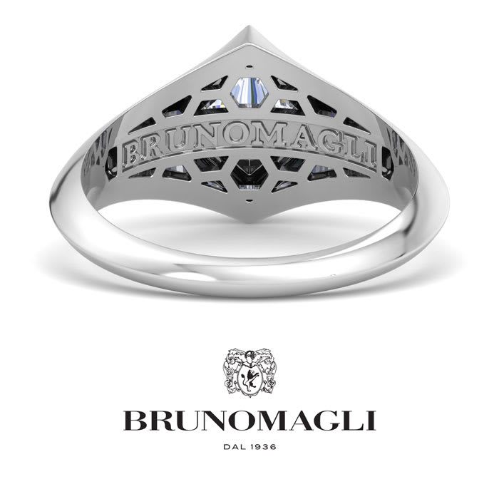 Bruno Magli Mens 1 Carat Princess Cut Lab Grown Diamond Solitaire Ring In Sterling Silver