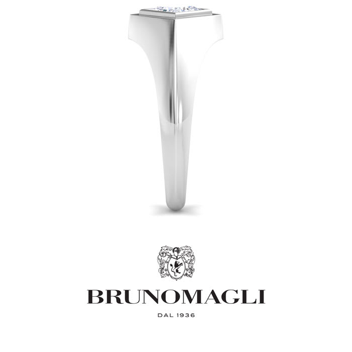 Bruno Magli Mens 1 Carat Princess Cut Lab Grown Diamond Solitaire Ring In Sterling Silver