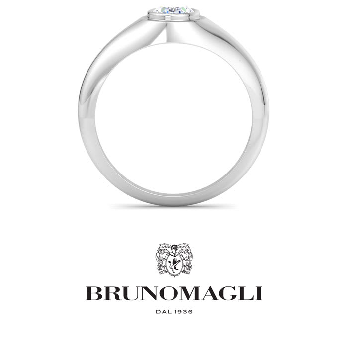 Bruno Magli Mens 1 Carat Oval Shape Lab Grown Diamond Solitaire Ring In Sterling Silver