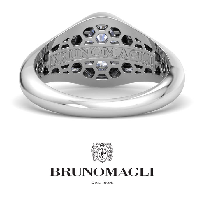 Bruno Magli Mens 1 Carat Oval Shape Lab Grown Diamond Solitaire Ring In Sterling Silver