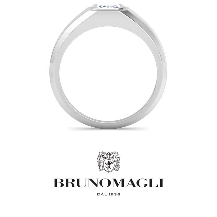 Bruno Magli Mens 1 Carat Emerald Cut Lab Grown Diamond Solitaire Ring In Sterling Silver