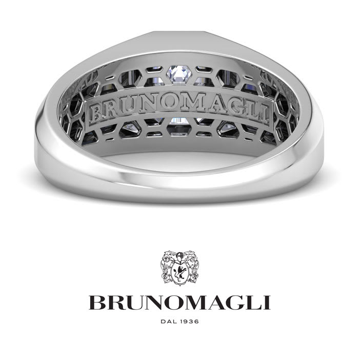 Bruno Magli Mens 1 Carat Emerald Cut Lab Grown Diamond Solitaire Ring In Sterling Silver