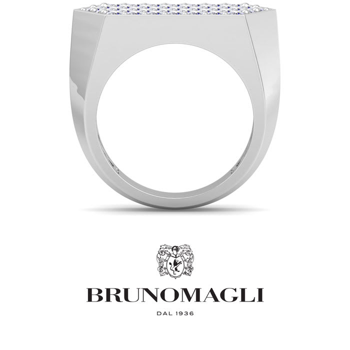 Bruno Magli Mens 2 Carat Lab Grown Diamond Cluster Ring In Sterling Silver