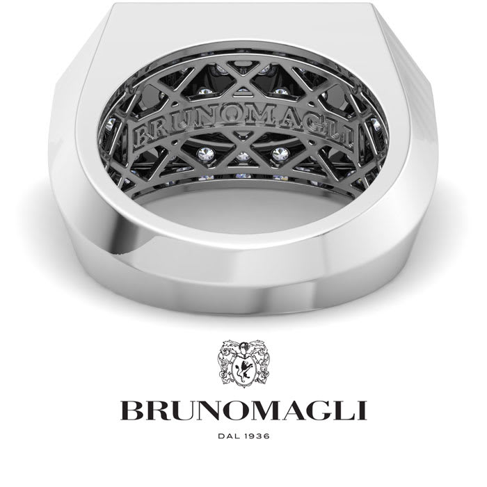 Bruno Magli Mens 2 Carat Lab Grown Diamond Cluster Ring In Sterling Silver