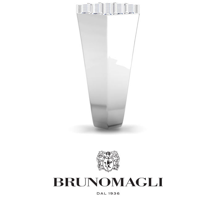 Bruno Magli Mens 2 Carat Lab Grown Diamond Cluster Ring In Sterling Silver