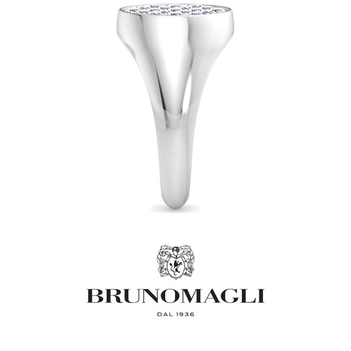 Bruno Magli Mens 1 Carat Round Lab Grown Diamond Cluster Ring In Sterling Silver