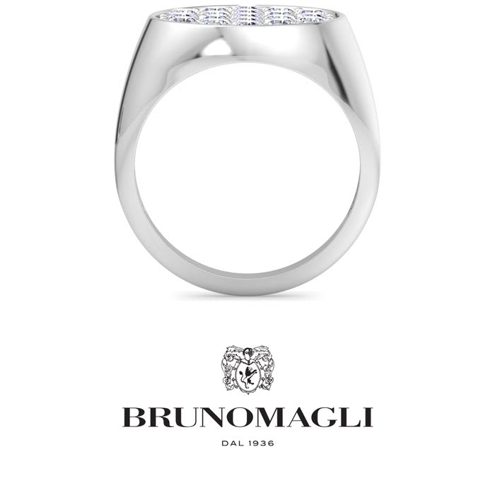Bruno Magli Mens 2 Carat Round Lab Grown Diamond Cluster Ring In Sterling Silver
