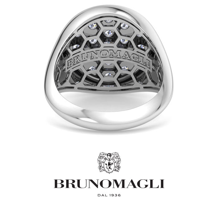 Bruno Magli Mens 2 Carat Round Lab Grown Diamond Cluster Ring In Sterling Silver