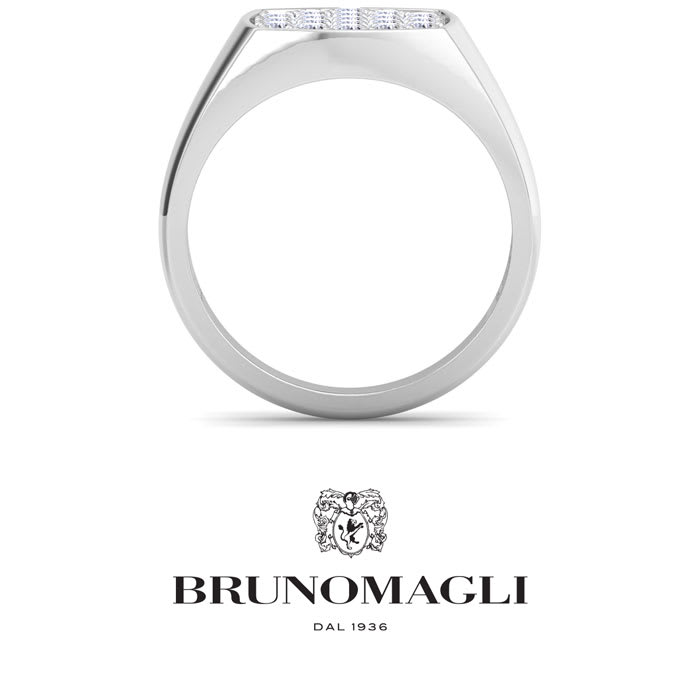 Bruno Magli Mens 1 Carat Cushion Lab Grown Diamond Cluster Ring In Sterling Silver