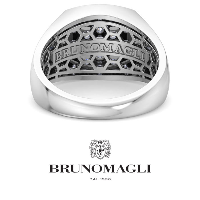 Bruno Magli Mens 1 Carat Cushion Lab Grown Diamond Cluster Ring In Sterling Silver