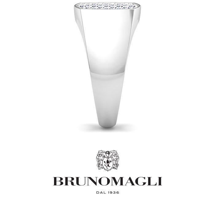 Bruno Magli Mens 1 Carat Cushion Lab Grown Diamond Cluster Ring In Sterling Silver