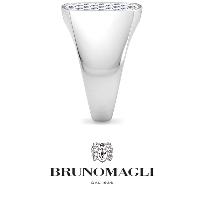 Bruno Magli Mens 2 Carat Cushion Lab Grown Diamond Cluster Ring In Sterling Silver