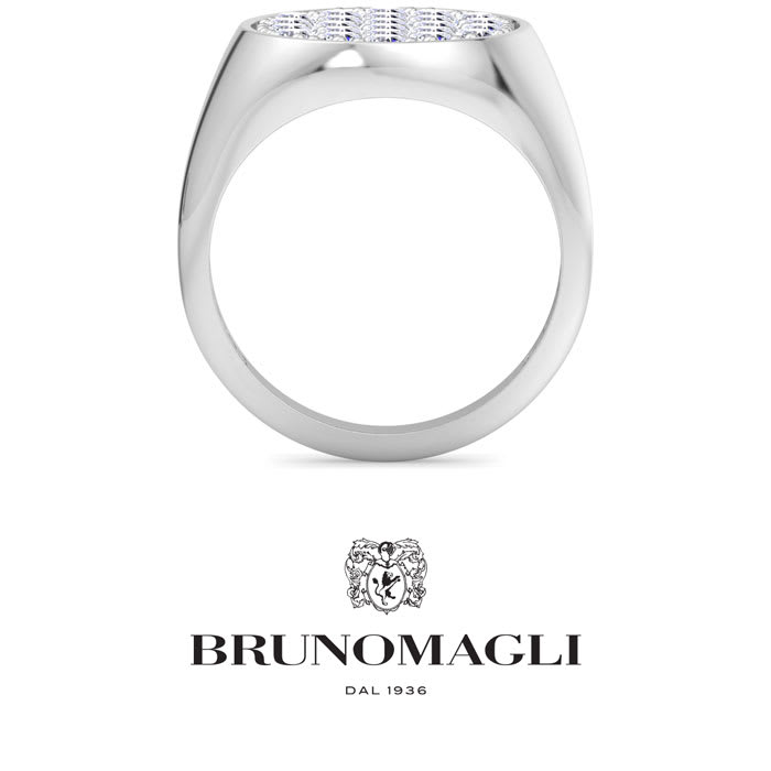 Bruno Magli Mens 2 Carat Oval Lab Grown Diamond Cluster Ring In Sterling Silver