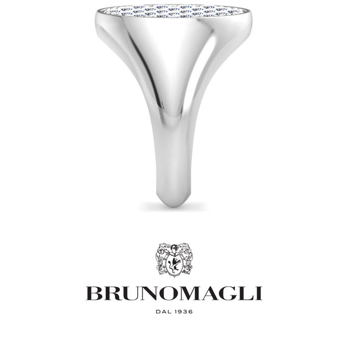 Bruno Magli Mens 2 Carat Oval Lab Grown Diamond Cluster Ring In Sterling Silver