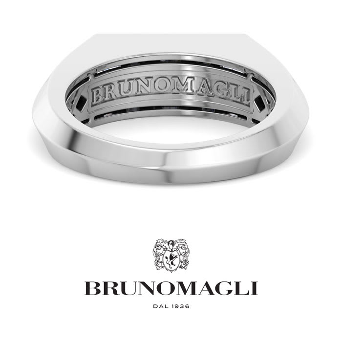 Bruno Magli Mens 2 Carat Round Shape Lab Grown Diamond Three Stone Ring In Sterling Silver