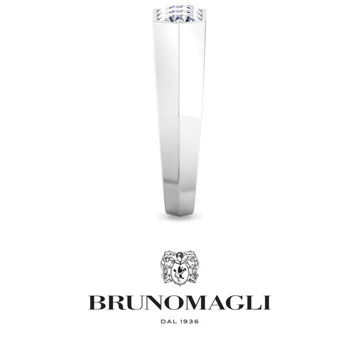 Bruno Magli Mens 2 Carat Round Shape Lab Grown Diamond Three Stone Ring In Sterling Silver