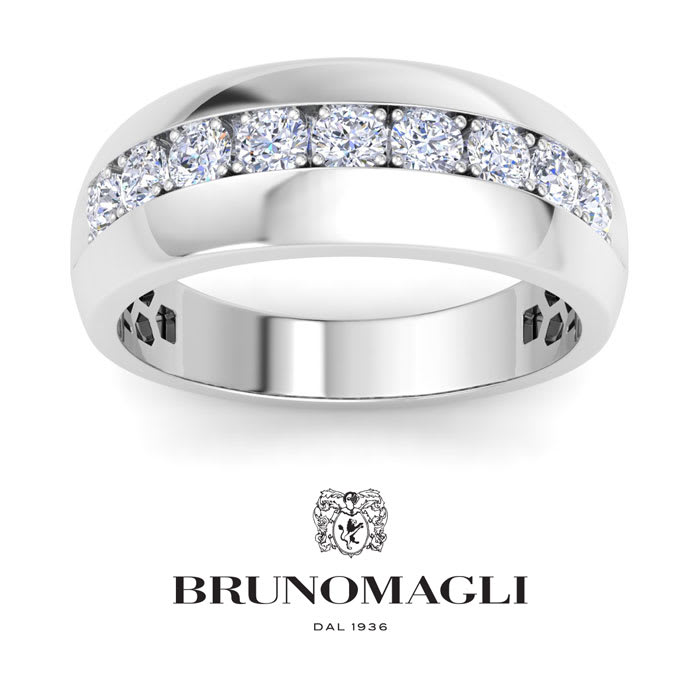 Bruno Magli Mens 1 Carat Classic Lab Grown Diamond Ring In Sterling Silver