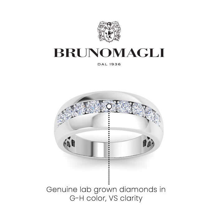 Bruno Magli Mens 1 Carat Classic Lab Grown Diamond Ring In Sterling Silver