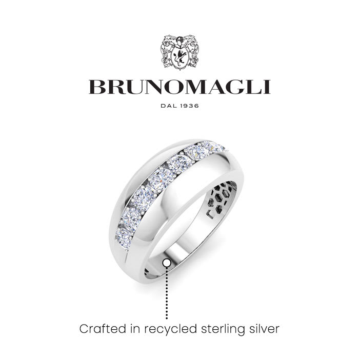 Bruno Magli Mens 1 Carat Classic Lab Grown Diamond Ring In Sterling Silver