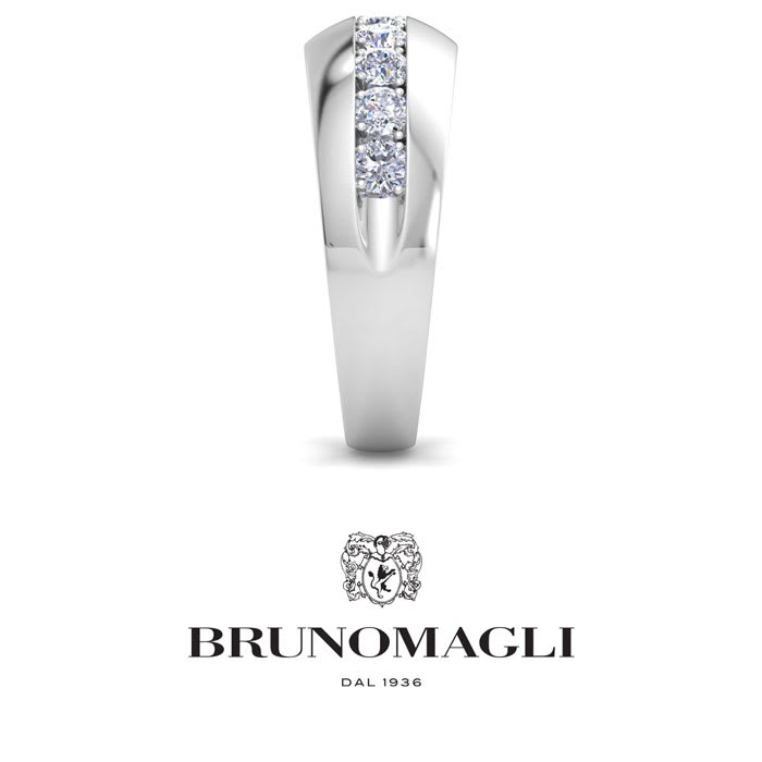 Bruno Magli Mens 1 Carat Classic Lab Grown Diamond Ring In Sterling Silver