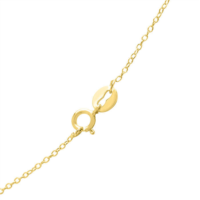 1/2 Carat Blue Topaz Solitaire Necklace In Yellow Gold With Free Chain